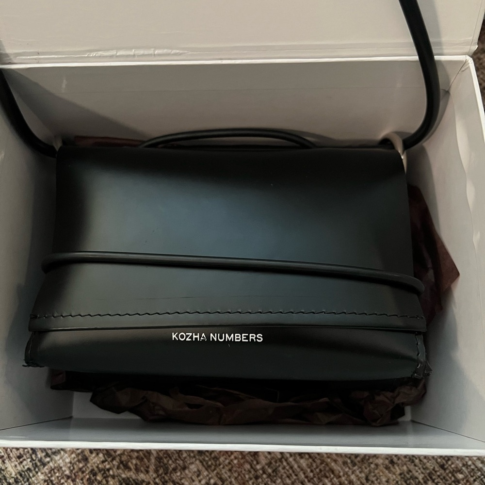 Kozha Numbers Black Leather Crossbody Bag